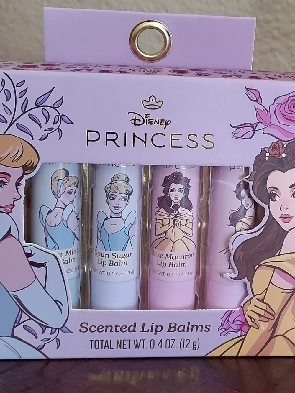 Disney Princess Scented Lip Balm Set - Pastel Pink, Light Blue, Cream